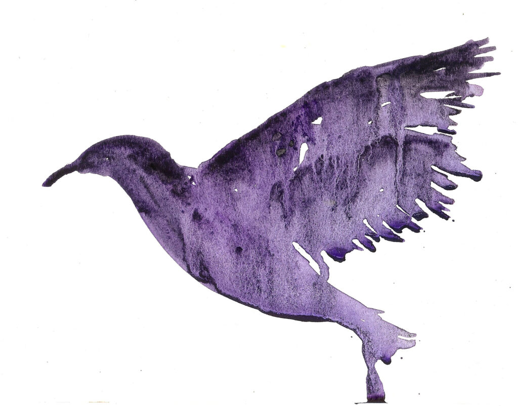 Bird in Flight. Watercolor on watercolor paper. Janice Greenwood. Original Art.