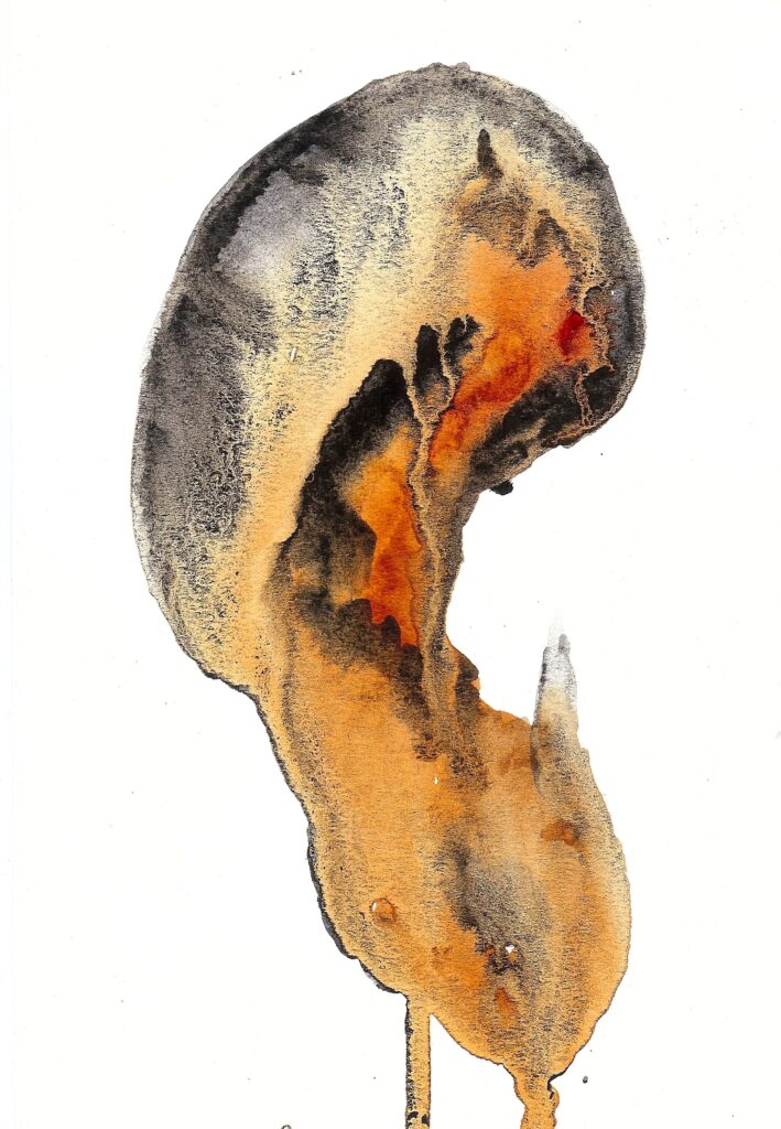 Van Gogh's Ear. Watercolor. Janice Greenwood. Original Art.