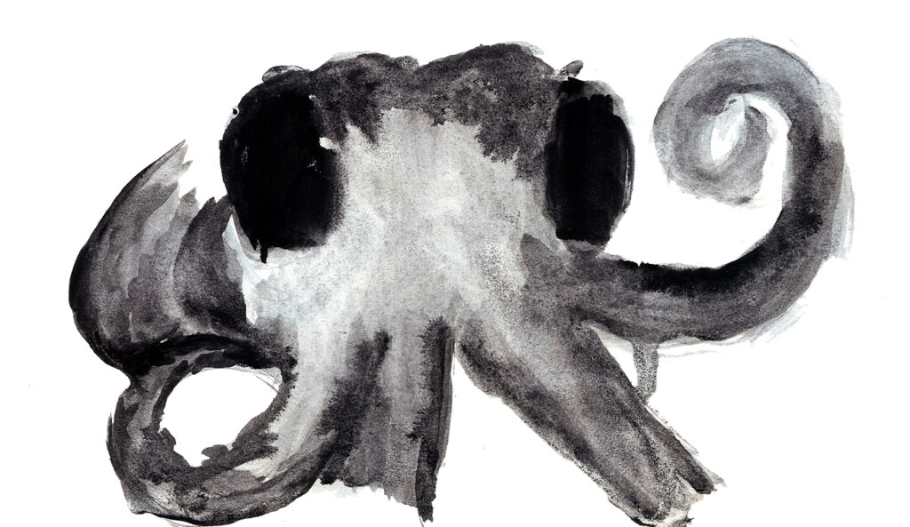 Octopus. Watercolor. Janice Greenwood. Original Art.