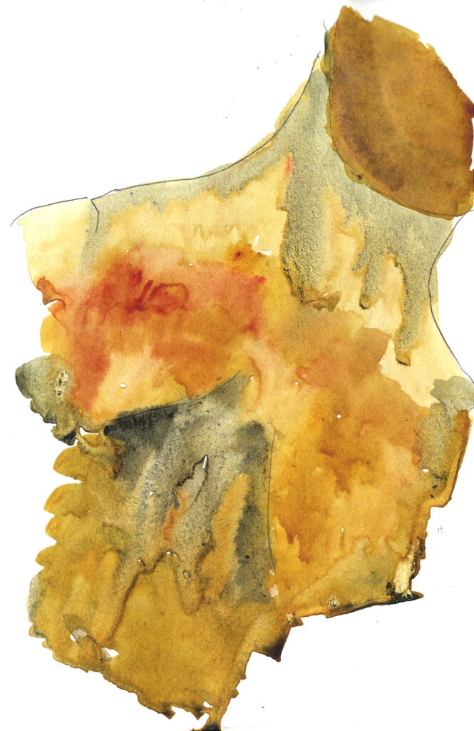 Volcanic Torso. Watercolor. Janice Greenwood. Original Art.