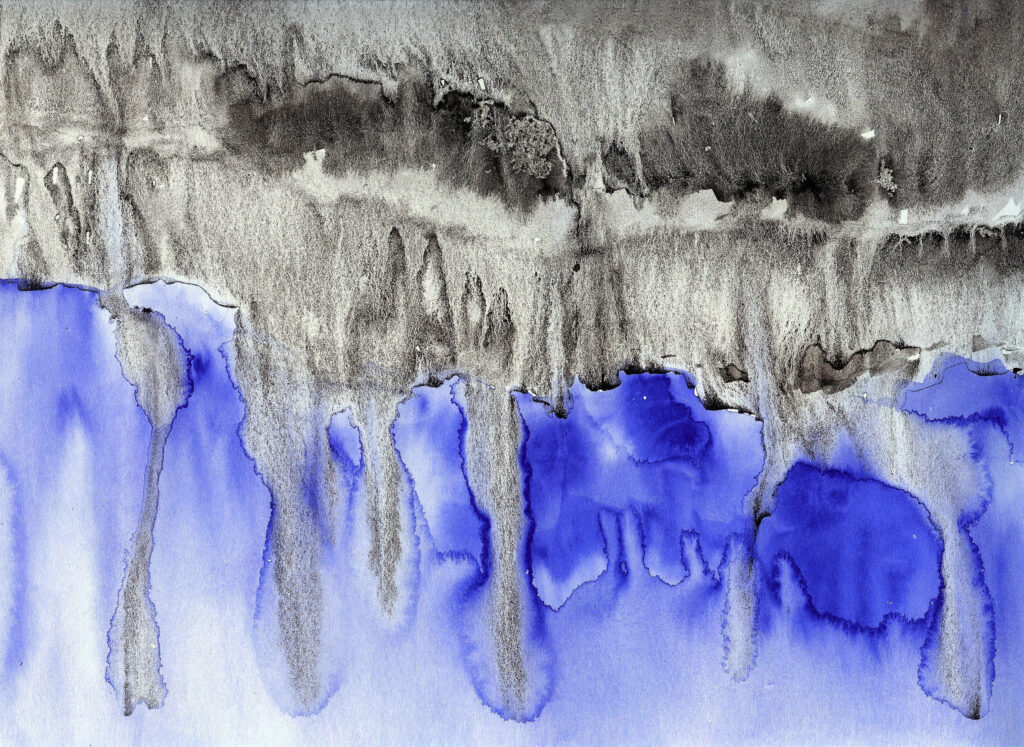 Ice Sheet Melting. Watercolor. Janice Greenwood. Original Art.