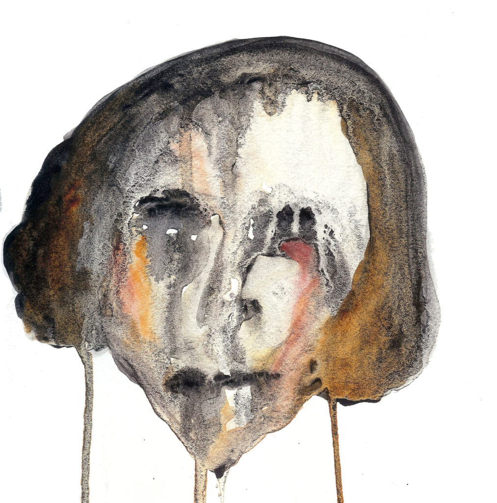 Shakespeare Death Mask. Watercolor. Janice Greenwood. Original Art.