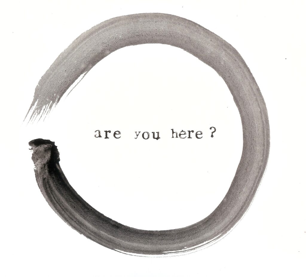 Koan & Enso: Are You Here. Watercolor. Janice Greenwood. Original Art. 